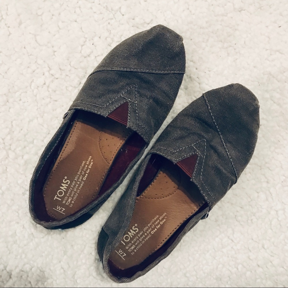 🔴4 for 25🔴 Toms Gray and Purple Mustache Embroidered Flats - Picture 4 of 9